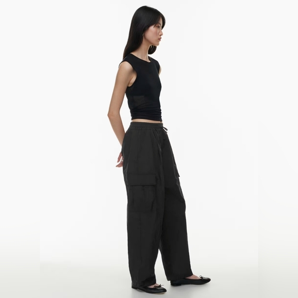 Aritzia Wilfred grotto Cargo Pant Parachute Nylon Barrel Leg Pants Mid-Rise XS - Picture 5 of 12